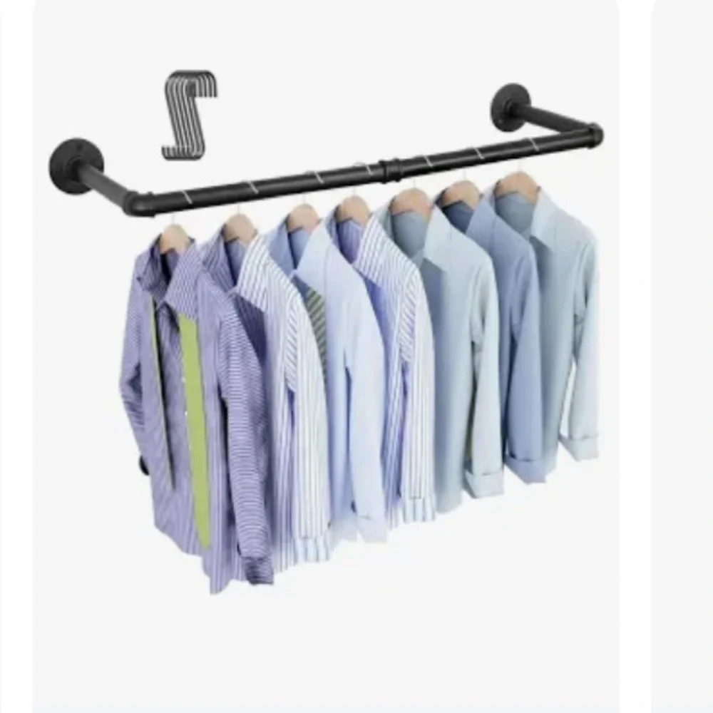 Industrial Black Iron Pipe Clothing Rack